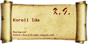 Korell Ida névjegykártya